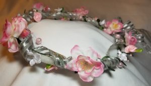 Flower Girl Halo with Silver and Pink